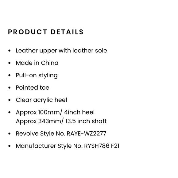 Raye Elo x Revolve Black Leather Boots Clear Heel size 9 - Picture 2 of 15